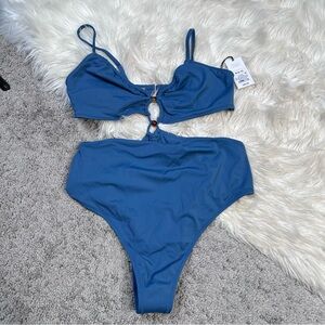 Nwt Blue Cutout one piece swim nwt extra cheeky‎